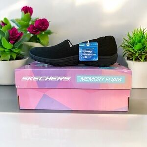 Skechers Black Memory Foam Slip-On Shoes